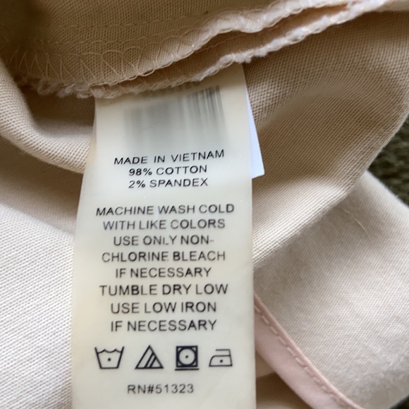 Vince Camuto Cream Khaki Straight Leg Pants Side Zip Stretch Cotton Ankle Length - Picture 6 of 11